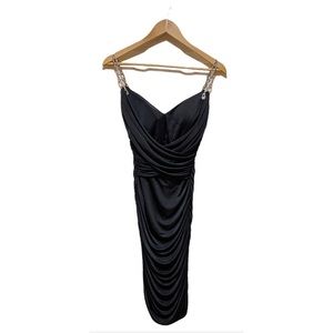 Vintage Nicole Bakti Sexy Ruched Rhinestone Strap